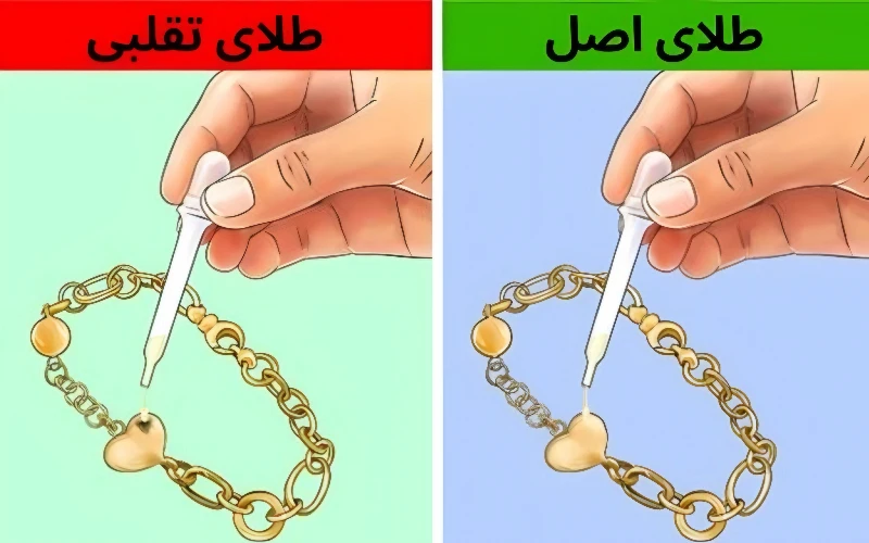 تشخیص طلا تقلبی به روش ساده