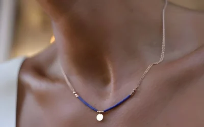 ترکیب سنگ و طلا در گردنبند