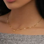 گردنبند حلقه ای گویدار با قلب