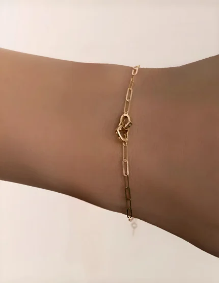 دستبند دو قلب حلقه ای