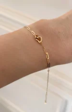 دستبند دو قلب حلقه ای