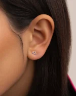 گوشواره گل نیلوفر میناکاری