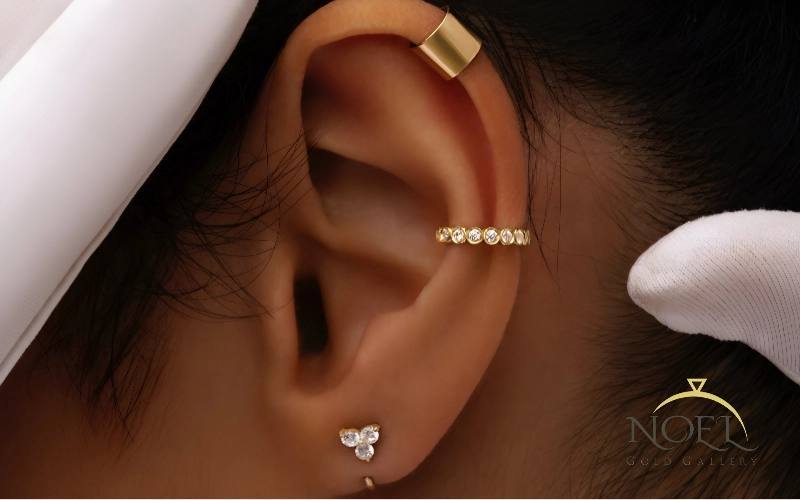 قیمت انواع گوشواره در کالکشن طلا نگین دار