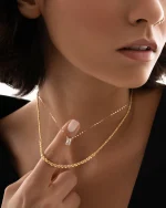 زنجیر طلا طنابی دایموند کات کد 100147