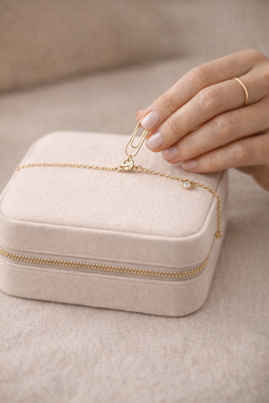 استفاده از جعبه جواهرات برای بستن دستبند