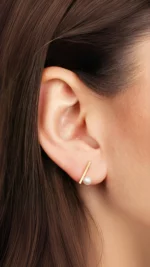 گوشواره تسمه مرواریدی کد 100350