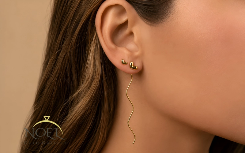 گوشواره آویز زیر دو گرم
