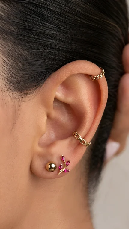 گوشواره شاخه نگیندار کد 100473