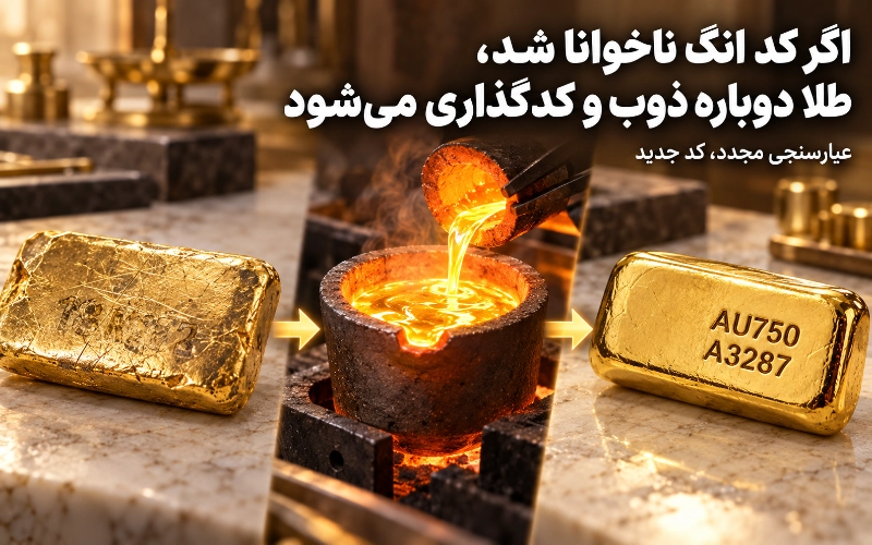 آیا کد انگ حک شده روی طلای آبشده منقضی میشود؟ 1 ناخوانایی کد انگ طلا