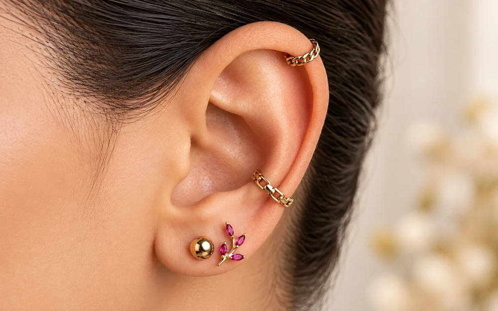 گوشواره شاخه نگیندار کد 100473