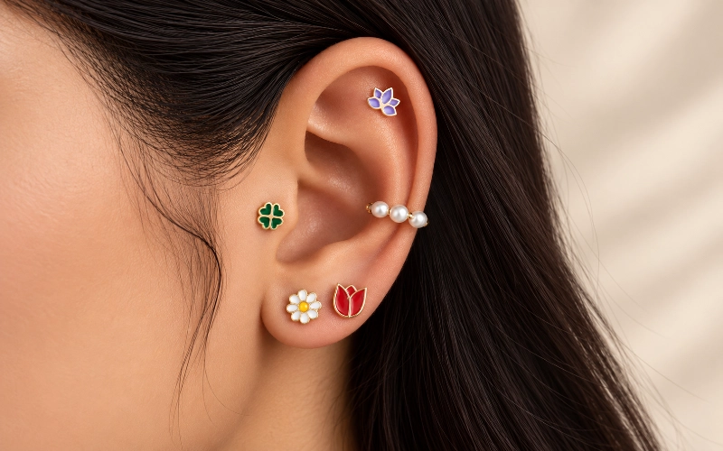 گوشواره طلای بهاری