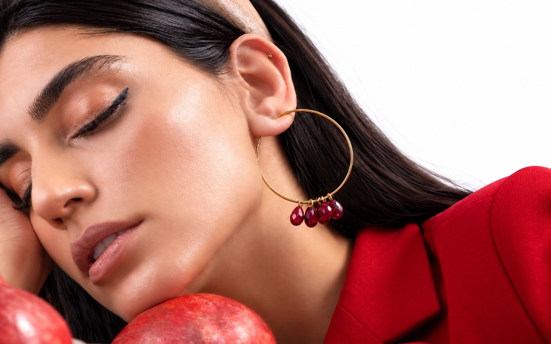 گوشواره حلقه ای دانه انار 